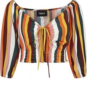 Collectif Vintage-Style Peasant Crop Top XXS Cottagecore Fairycore Boho